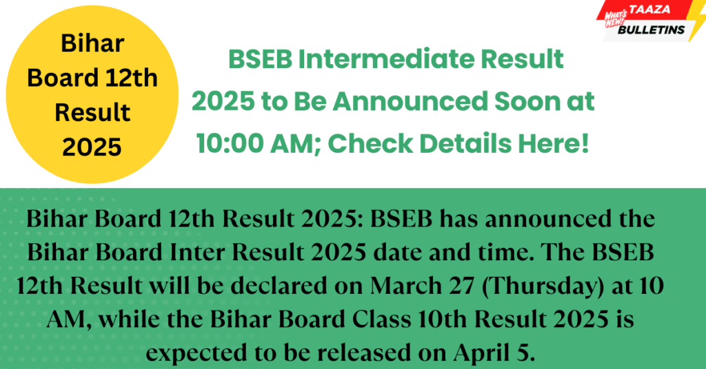 Bihar Board 12th Result 2025