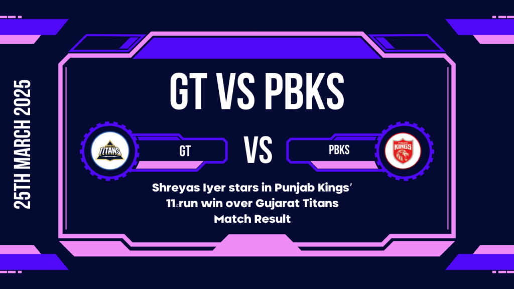 GT vs PBKS Match Result