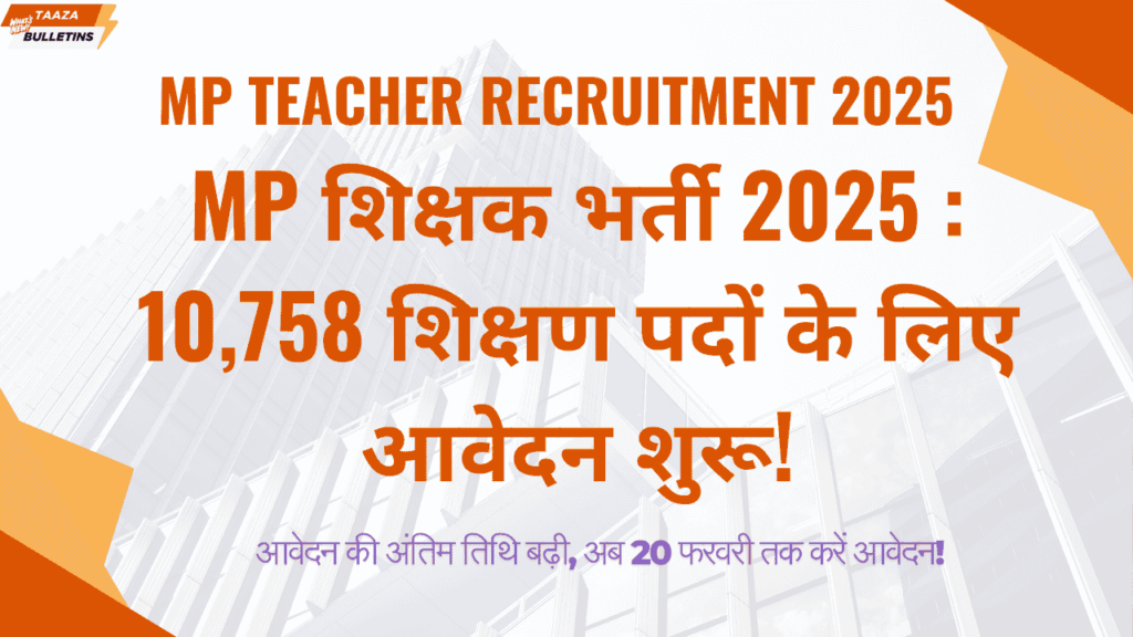 MP Teacher Recruitment 2025